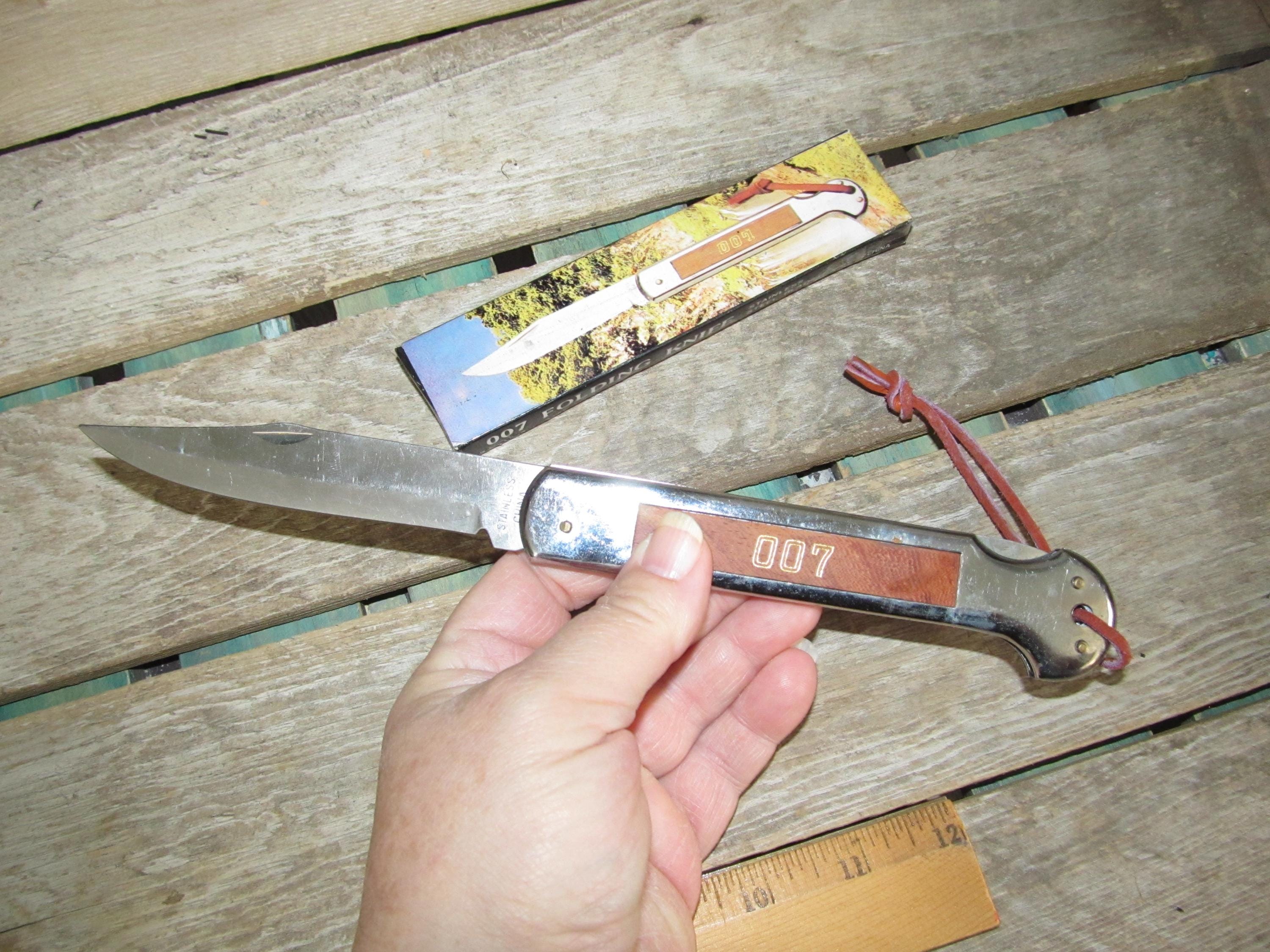 Vintage 1970's 007 Folding Pocket Knife Stainless China -original