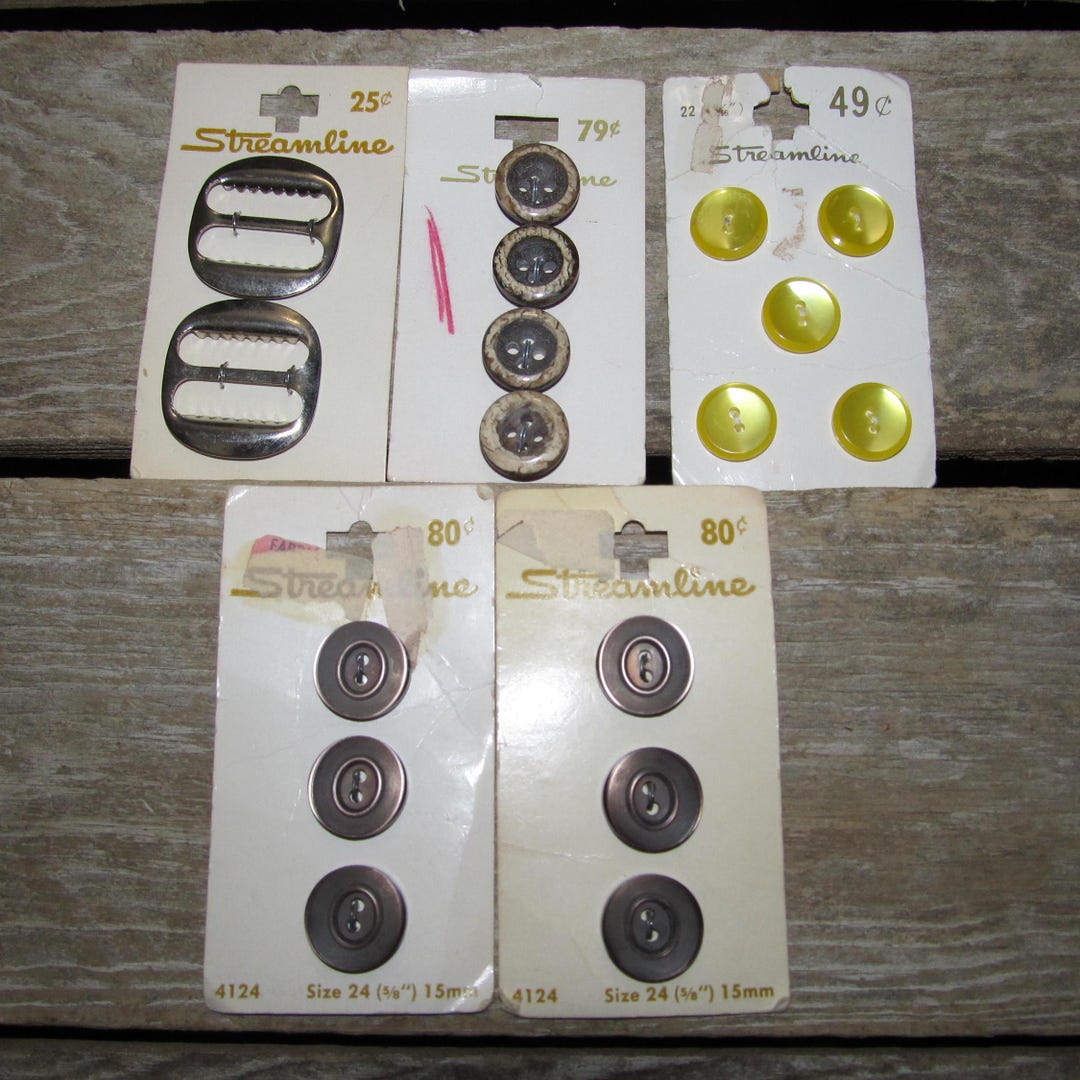 Stream Line Sewing Buttons Numbers Vintage Streamline Sewing Carded Sewing Buttons Embellishments - Garden ...