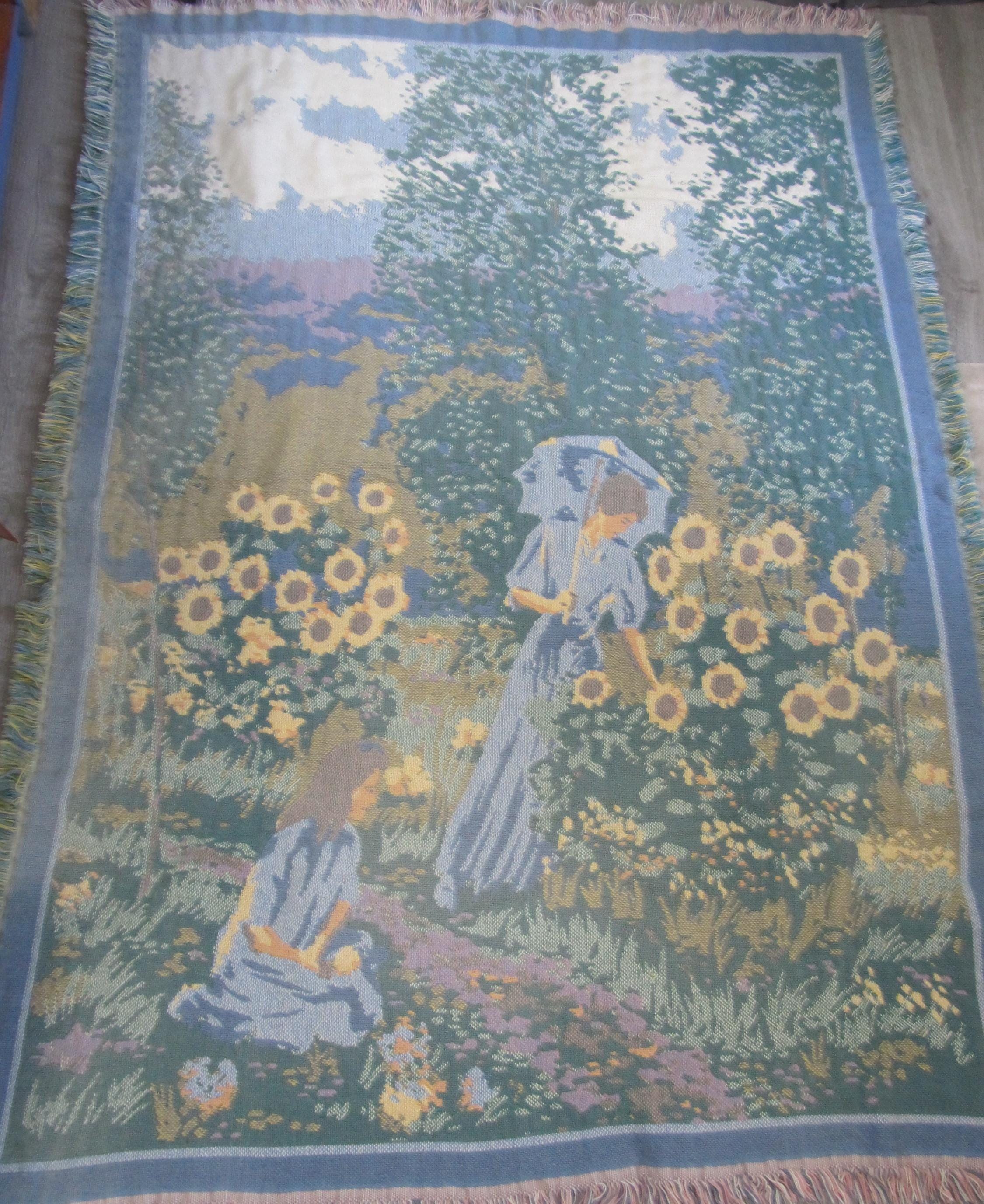 USA　Goodwin Weavers製　ラグ　カーペット 「四季」 Vintage 90s Goodwin Weavers Throw Blanket 64x48” Tapestry