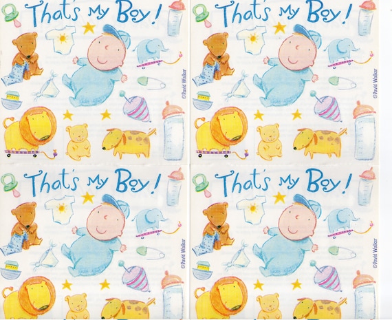 4 Sheets David Walker Stickers by Colorbok 14554 Baby Boy Jumbo 4