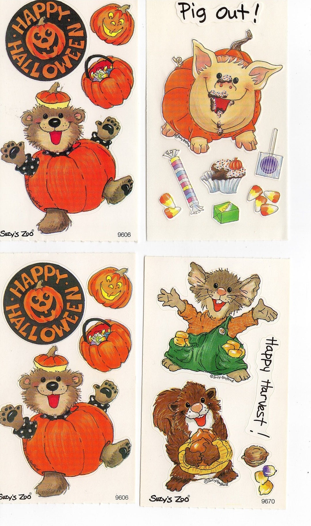 Vintage Suzy's Zoo Stickers You Choose halloween / Christmas/ Birthday