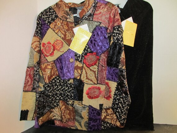 Vintage Indigo Moon QVC Patchwork Jacket with Mat… - image 1