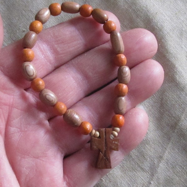 Choice of Vintage Olive Wood Orthodox Chaplet Rosary/  Beaded Catholic Rosary Bracelet OR Ring ~  Catholic Christian Gift