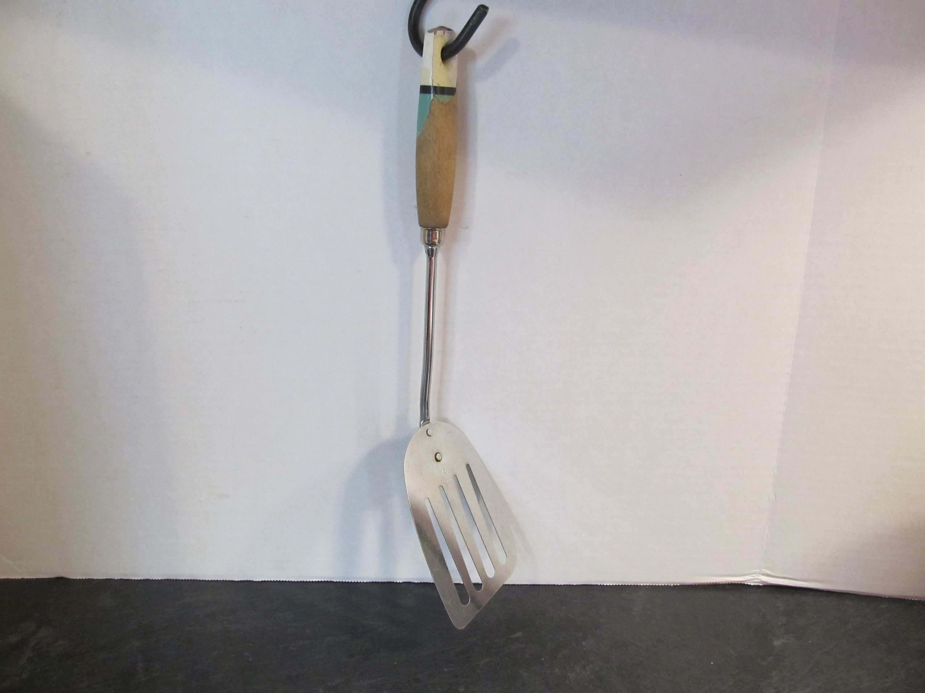 Vintage A&J Stainless Steel Icing Spreading Spatula Plastic Handle - Made  in USA