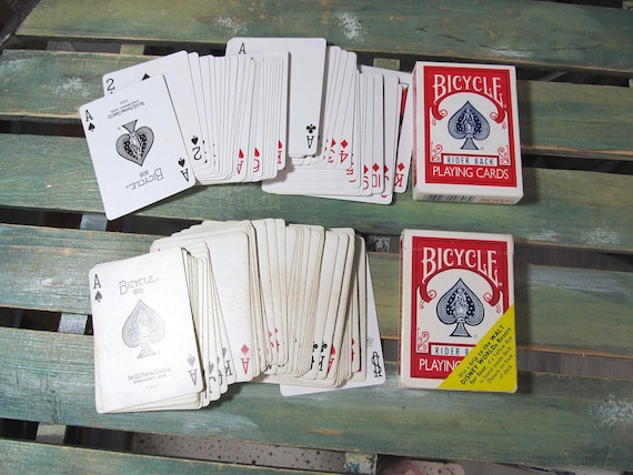 2 Decks Vintage Bicycle Rider Back Playing Cards Complete Original
