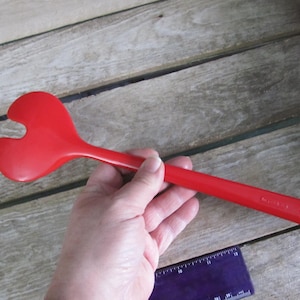 Vintage Mepal Rosti Melamine Red / Orange Salad Fork / Spoon 11&quot;