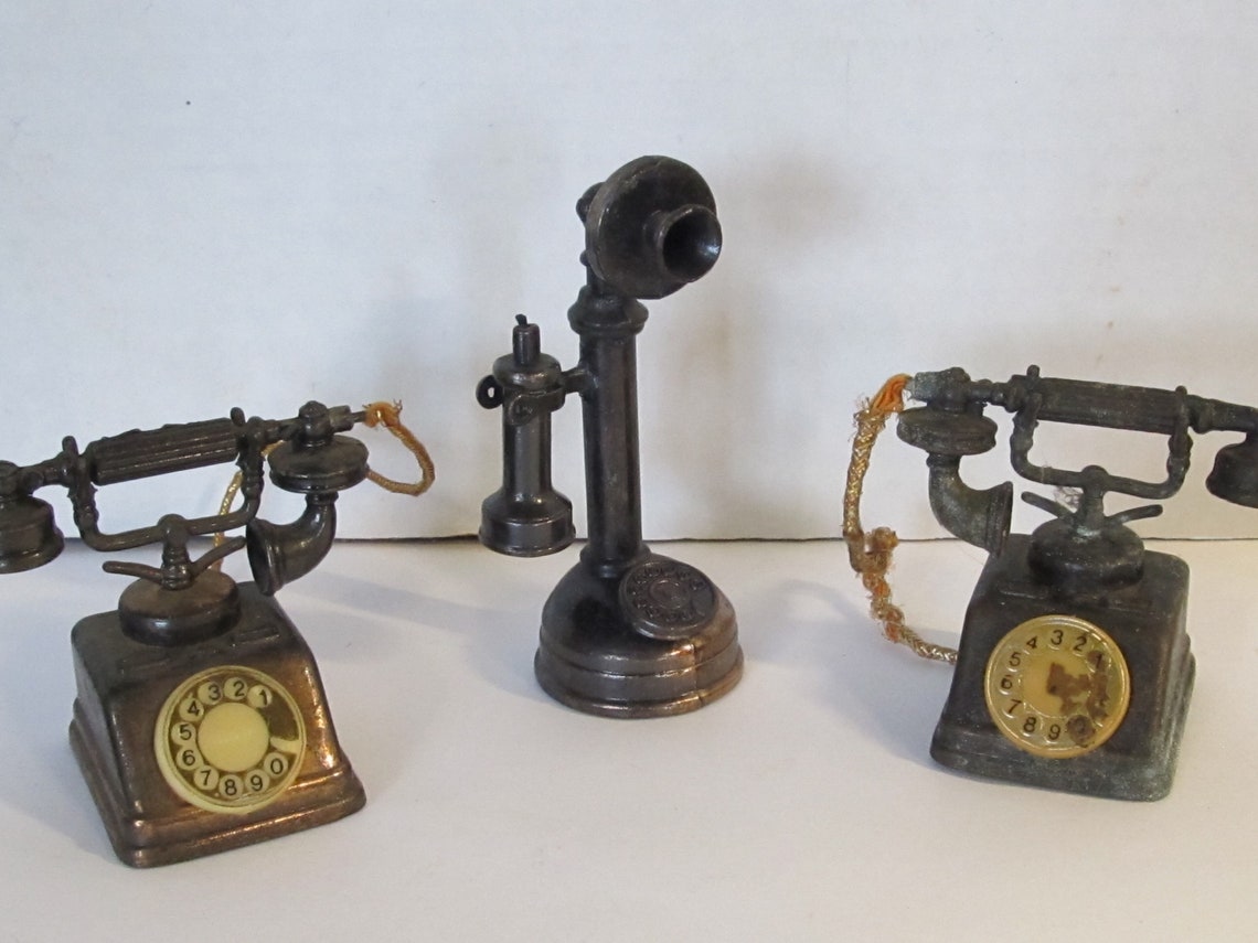 3 Vintage Die Cast Metal Miniatures 2 Figural Hong Kong Pencil - Etsy