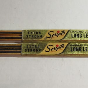 2 Vintage Extra Strong Scripto Standard Diameter Long Leads Refill Packs - Gold Label