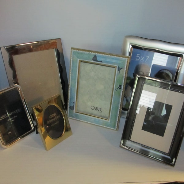 Choice of Photo Frames / Sold Individually / Carr International Brass Silverplated or Painted Wood/ Gray Platinum Shadowbox Frame/ GreenTree