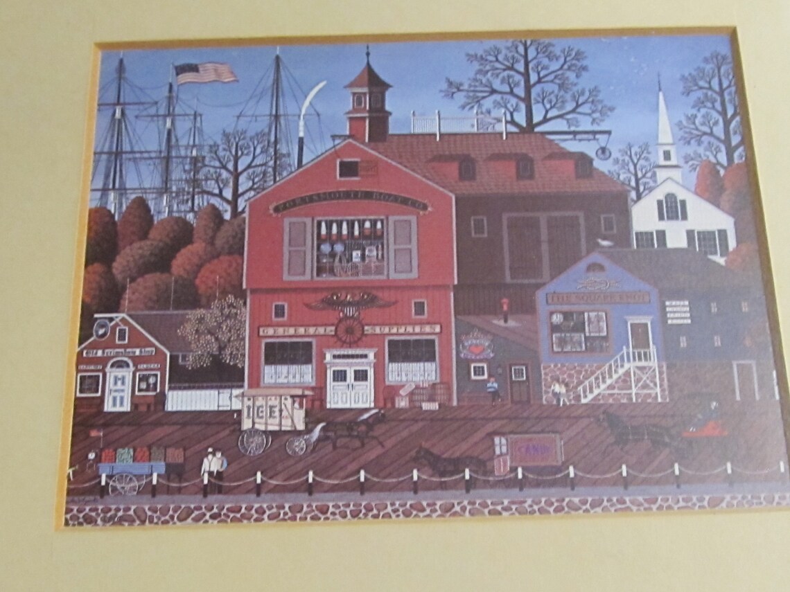 2 Vintage 1989 Cape Craftsmen Inc Wood Framed & Matted Prints Etsy