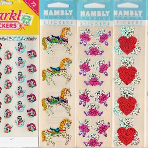 Sparkle Sticker Packs - You Choose -  Trend Snowman Snowmen / Hambly - Carousel Horses - Ballerina Bears - Teddy W Heart - Spring Flowers