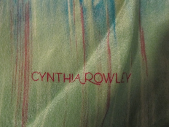Vintage Cynthia Rowley Brilliant Watercolor Rose … - image 2