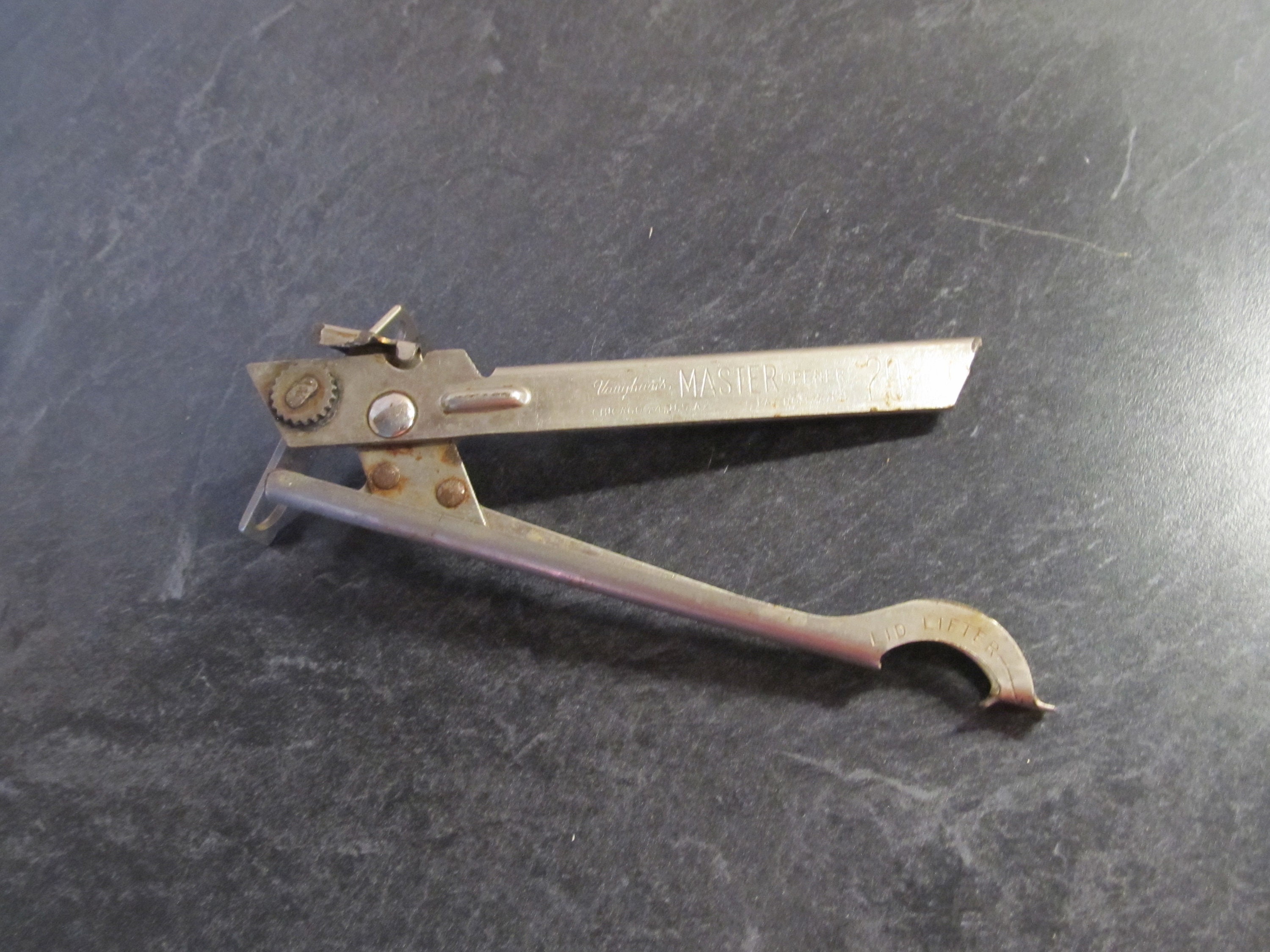 Vintage Can Opener Rare Gold Vaughan 1956 Quick and Easy Can and Bottle  Opener Stainless Steel Pair 