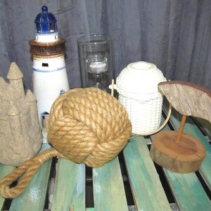 Choice Vintage Beach Decor ~ Wood Bird/ Partylite Nantucket Basket/ Rope Ball/ Sand Castle/ Votive Holder or Lighthouse