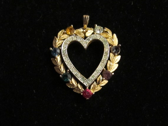 Vintage Signed Crown Trifari "Dearest" Heart Pend… - image 6