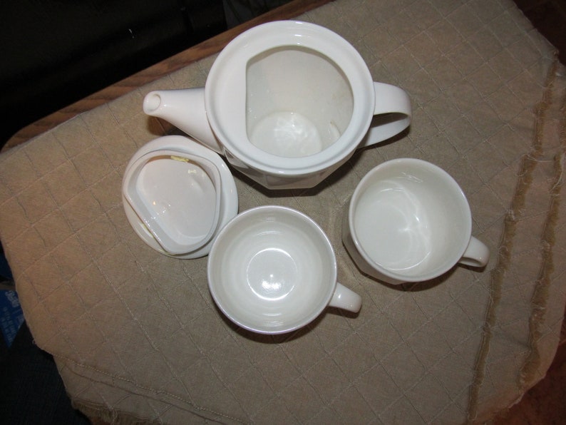 Vintage Crisp White Villeroy & Boch Geo Paneled Teapot 2 Etsy