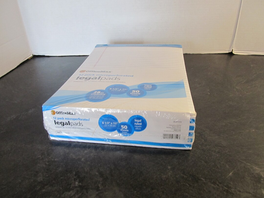 Officemax 12 Pack Microperforated Legal Pads /8 1/2 X Etsy