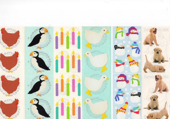 Mrs Grossmans Julie Cohen Birthday Party Hats Scrapbook Stickers LOT 4 Sheets