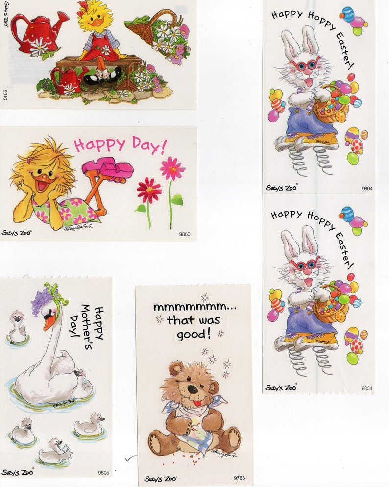 Vintage Suzy's Zoo Stickers You Choose halloween / Etsy