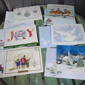 6 Different Christmas Cards with Matching Printed Envelopes  Blank Christmas Greetings Assortment
