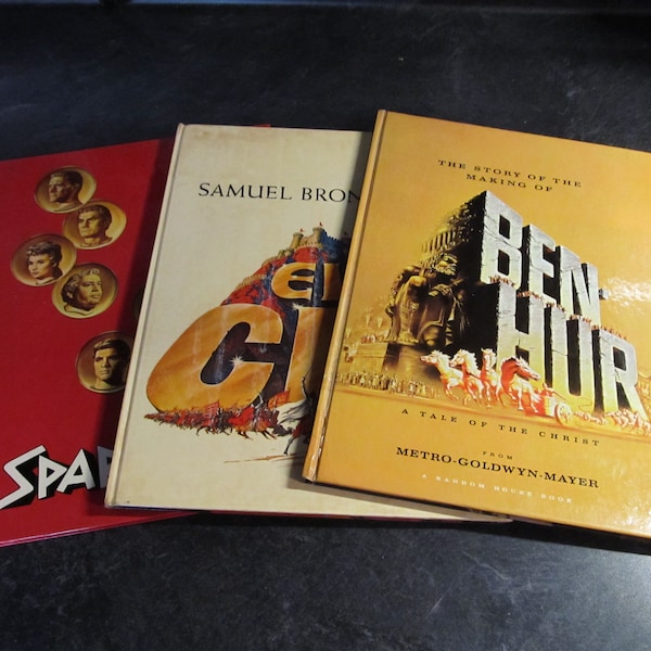 Choice of Vintage Motion Picture Illustrated Books / 1959 Ben Hur / 1961 El Cid / OR 1960 Spartacus / Hardback Books / Excellent Condition