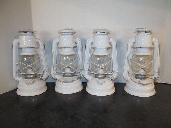 4 Matching White Dietz Lanterns No 78 Mars Hanging Lanterns Garden