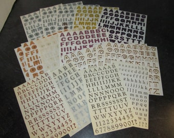 17 Sheets Vintage Mrs Grossman Alphabet Stickers Variety / Reflections Alphabet / Papier Alphabet / Gold Silver & More