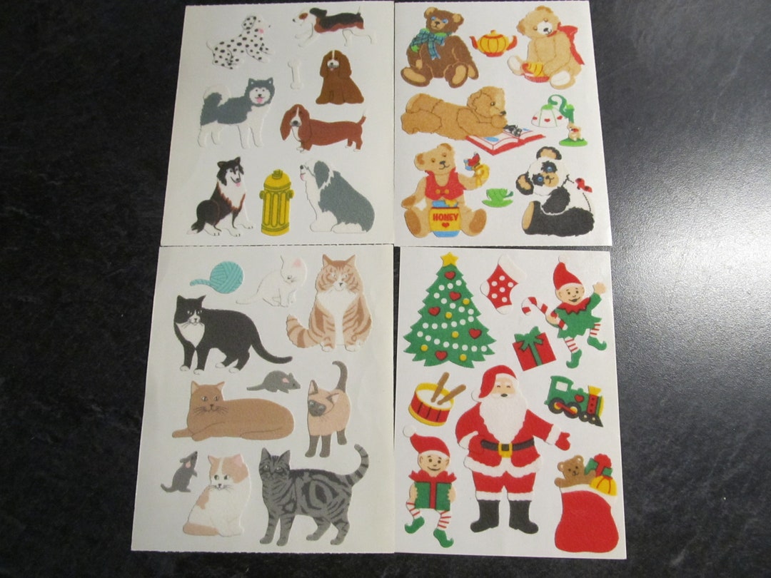 Vintage Rare Sandylion Fuzzy Stickers - Etsy