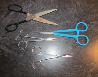 2 Pcs Yasargil Micro Scissors 7.5 Sharp/Sharp Straight & Upward Curved  Surgical Instruments