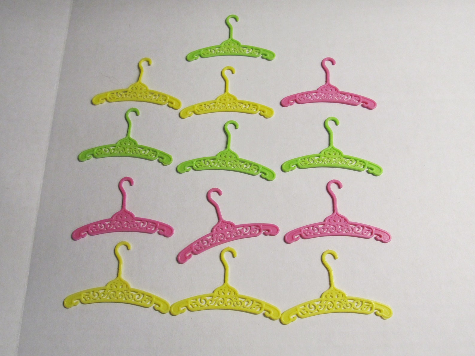 13 Vintage Barbie Doll Clothes Hangers Pink Yellow & Green | Etsy