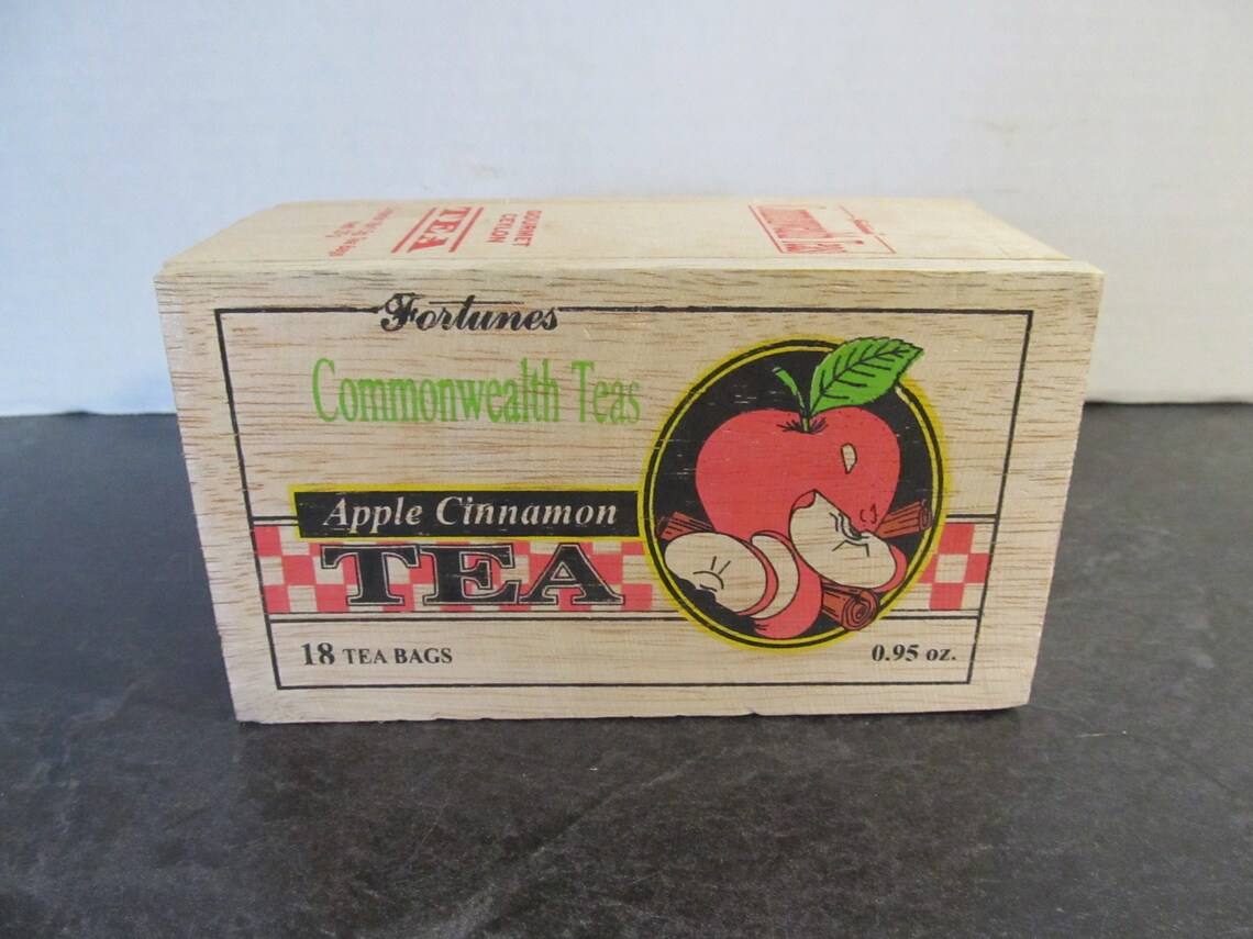 Vintage Fortunes Commonweath Teas Apple Cinnamon Tea Box Etsy