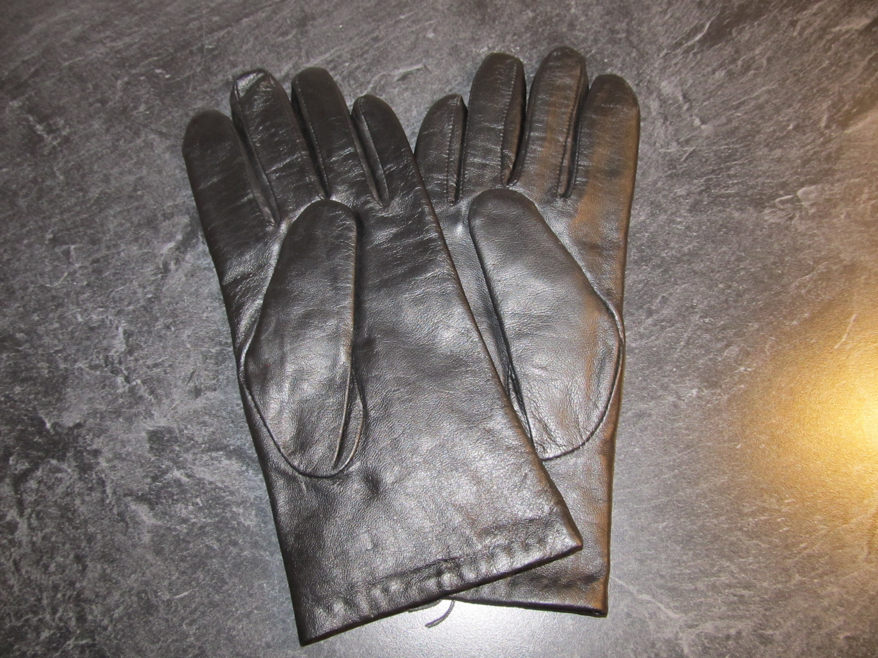 Vintage Isotoner Black Leather Gloves Size 8 RN 22605 - Etsy