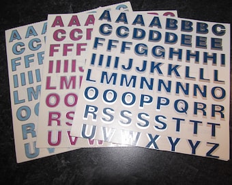 Vintage Mrs Grossman Stickers /Choice ~Extravagant Reflections Alphabet ABC Stickers /Sapphire / Ruby / Or Twilight ~ 4 Sheets per Choice