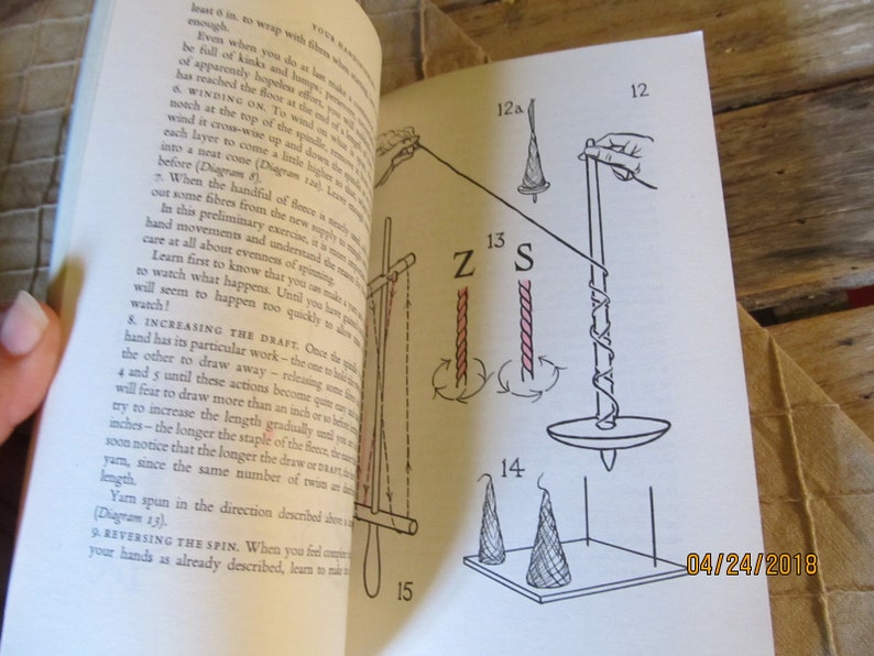 Vintage 1964 Your Handspinning Elsie Davenport SoftCover Book 96 Diagrams 5 Plates by Select Books
