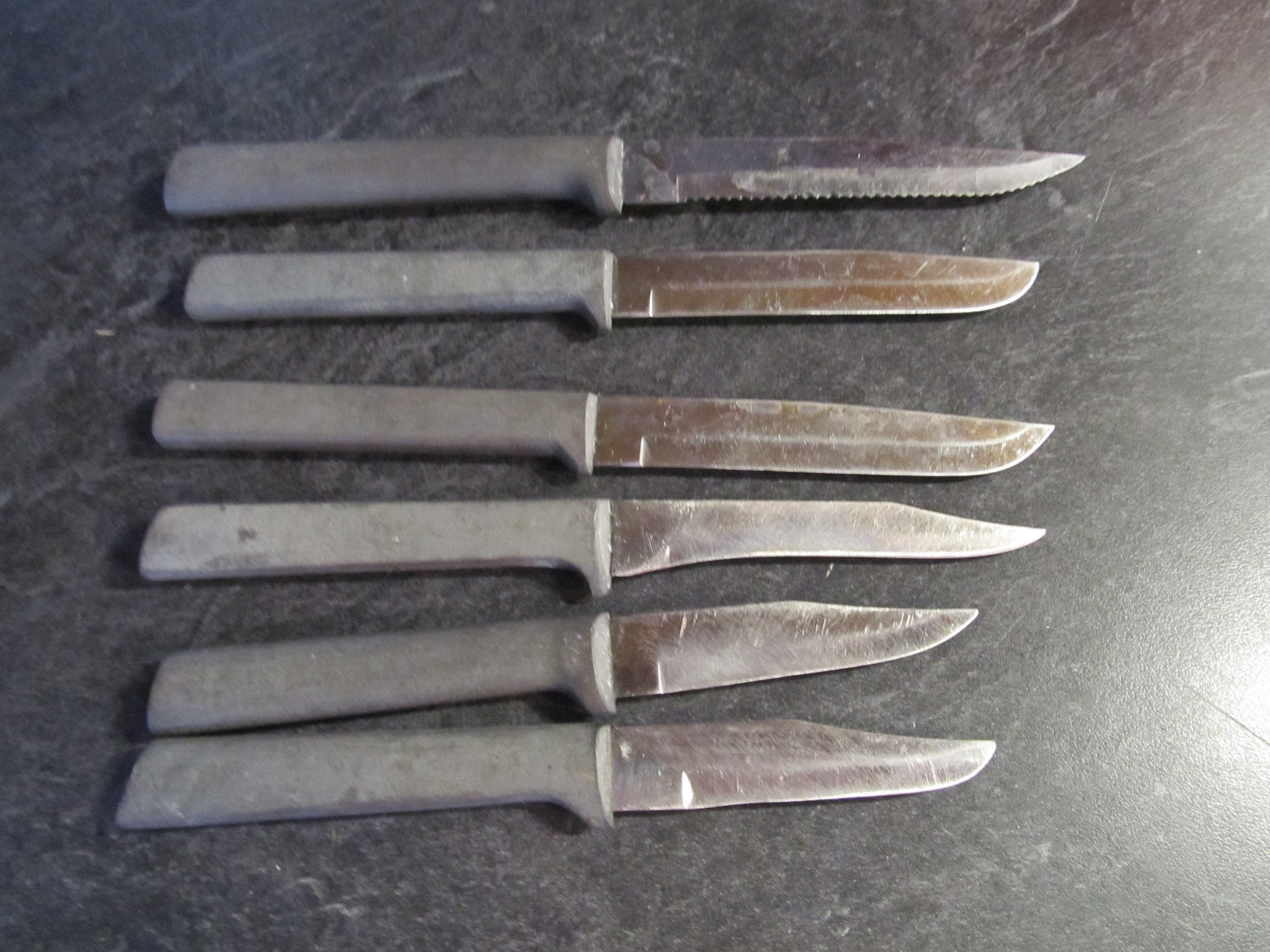 VINTAGE RADA ALUMINUM HANDLE CUTLERY 6 PIECE KITCHEN STEAK KNIFE SET NEW!!!