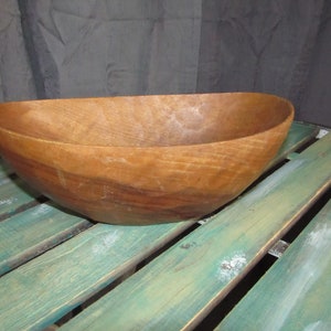 Beautiful Vintage Hand Carved Wooden Fruit Display Bowl Interesting Art Table Centerpiece