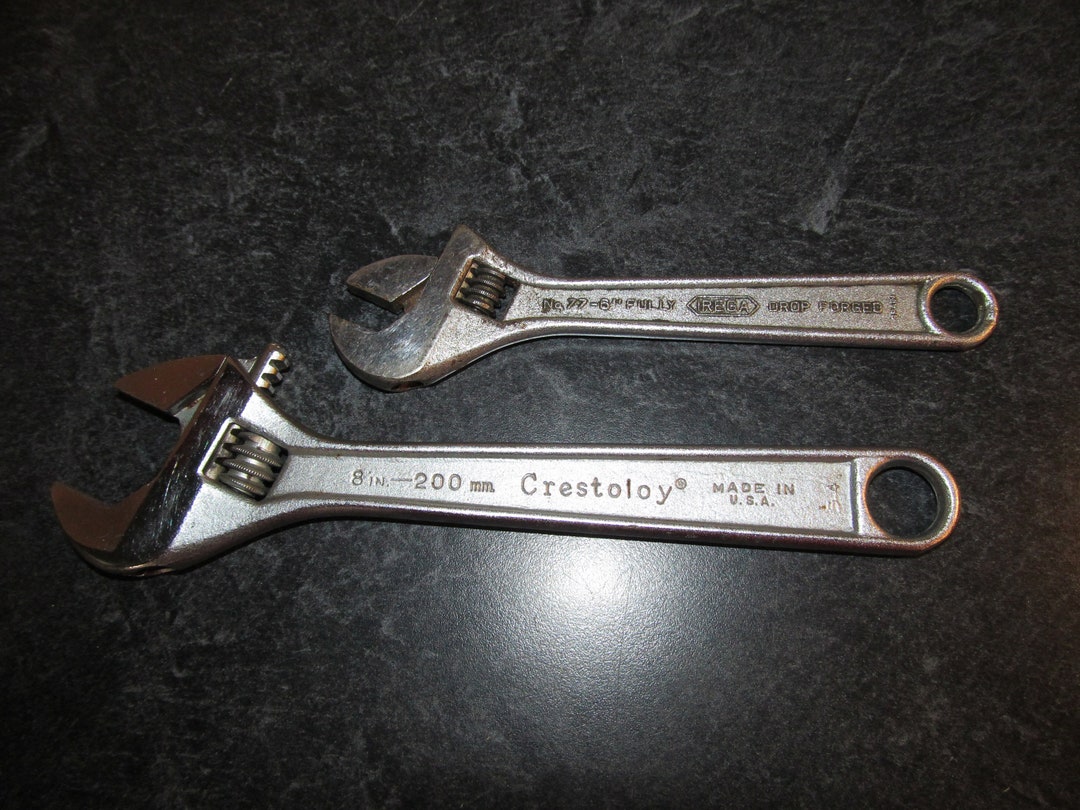 Vintage Adjustable Wrench's / Choice / Crescent Brand Crestoloy USA 8