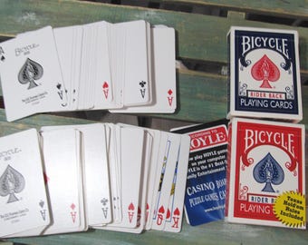 2 Decks Vintage Bicycle Air Cushion Rider Back Playing Cards Complete Original Boxes USA