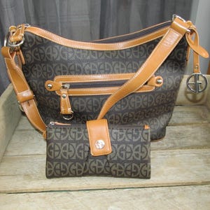 Sac Giani Bernini Violet Galet 2 En 1 En Cuir - Sac à Main Satchel Neuf