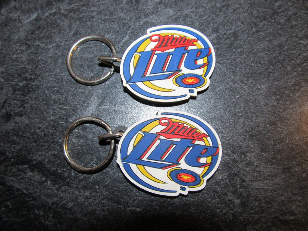 2 Miller Lite True Pilsner Beer Logo Keychains Rubber Excellent