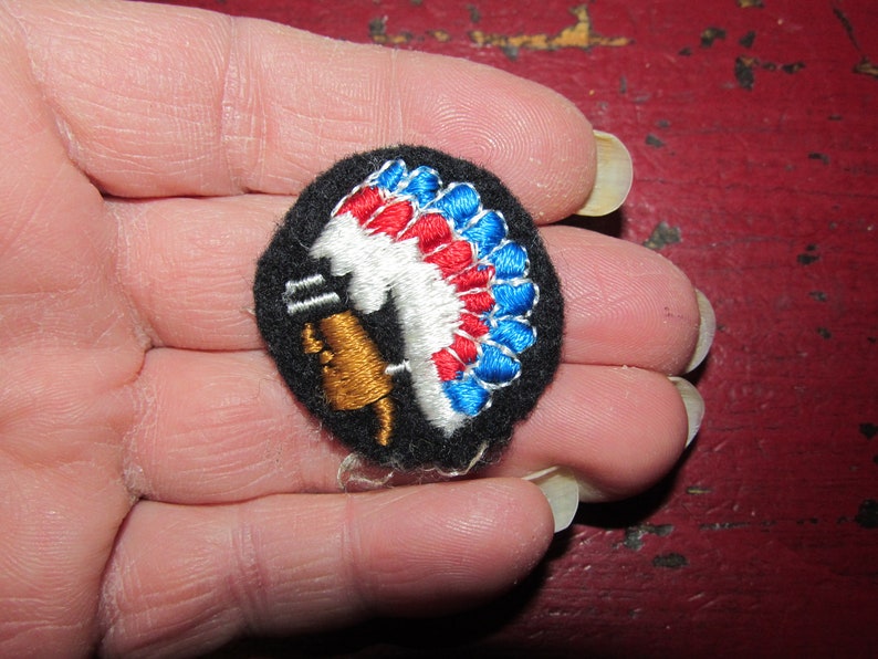 Indian Headdress Patch Vintage Classic Embroidered Sew On Patch 1 12 Round Native American Indian Chief