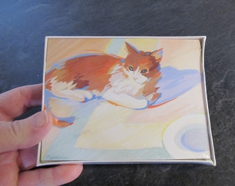 Vintage Hallmark Sealed Box Kitten Note Cards & Matching Envelopes / Sealed Package /8 Notecards / 8 White Envelopes