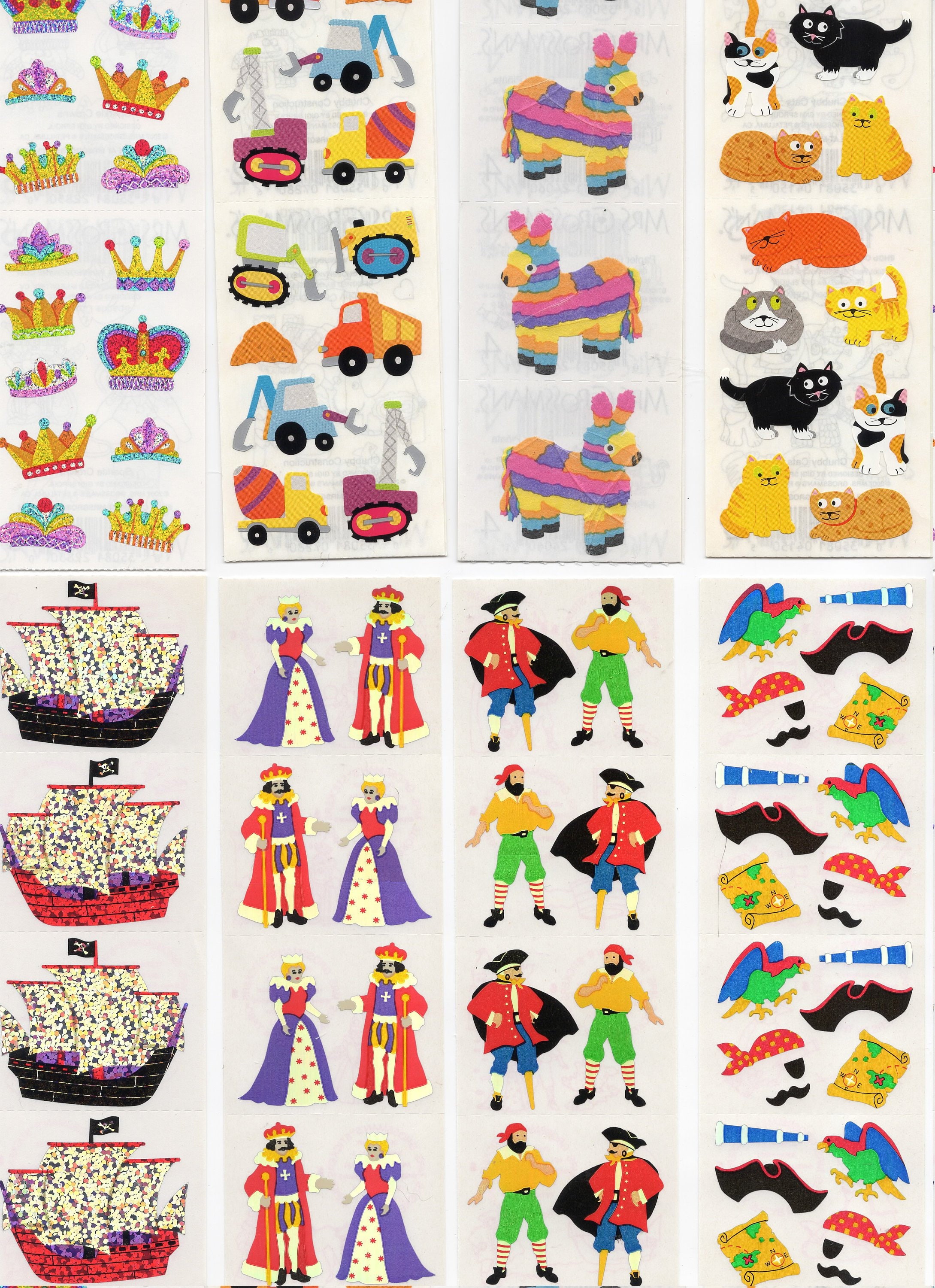 From 1989-2 Squares Vintage Mrs Grossman Rainbow Pinwheel Stickers