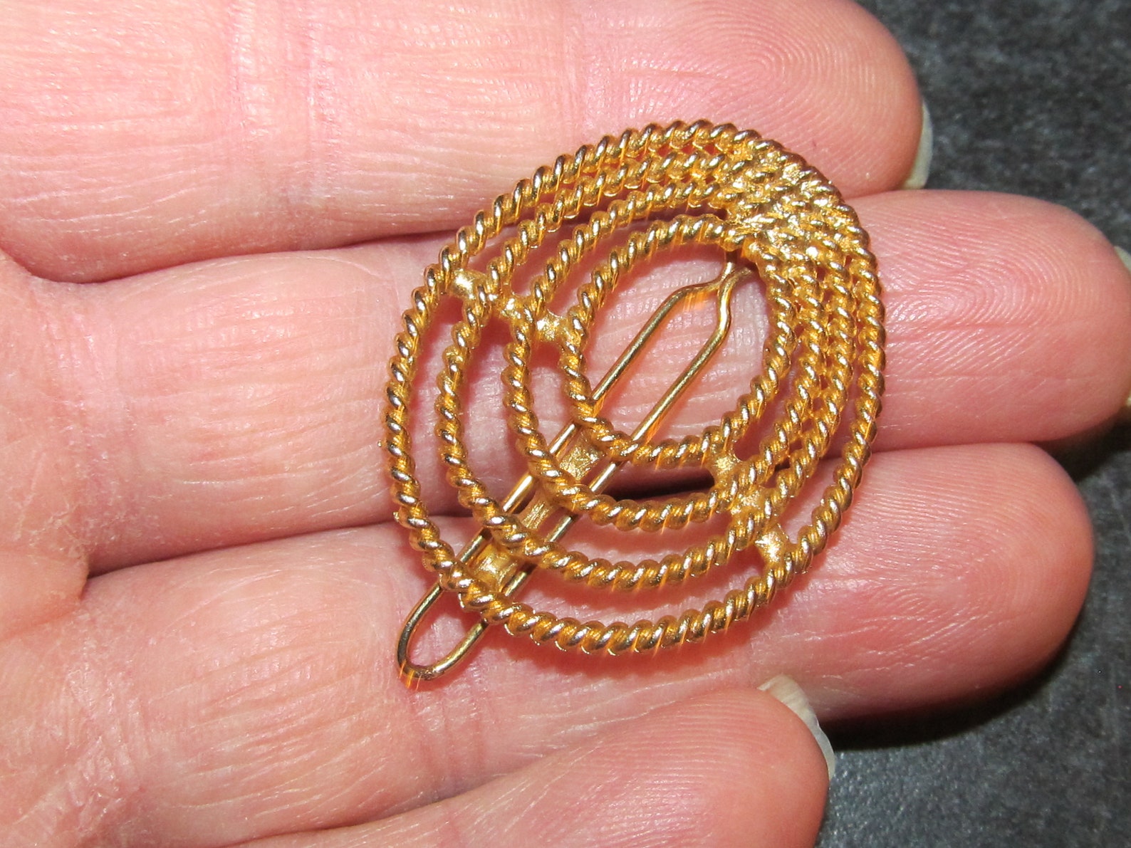 3 Vintage Hair Barrettes Rhinestone Hair Pin / Gold Spiral Etsy