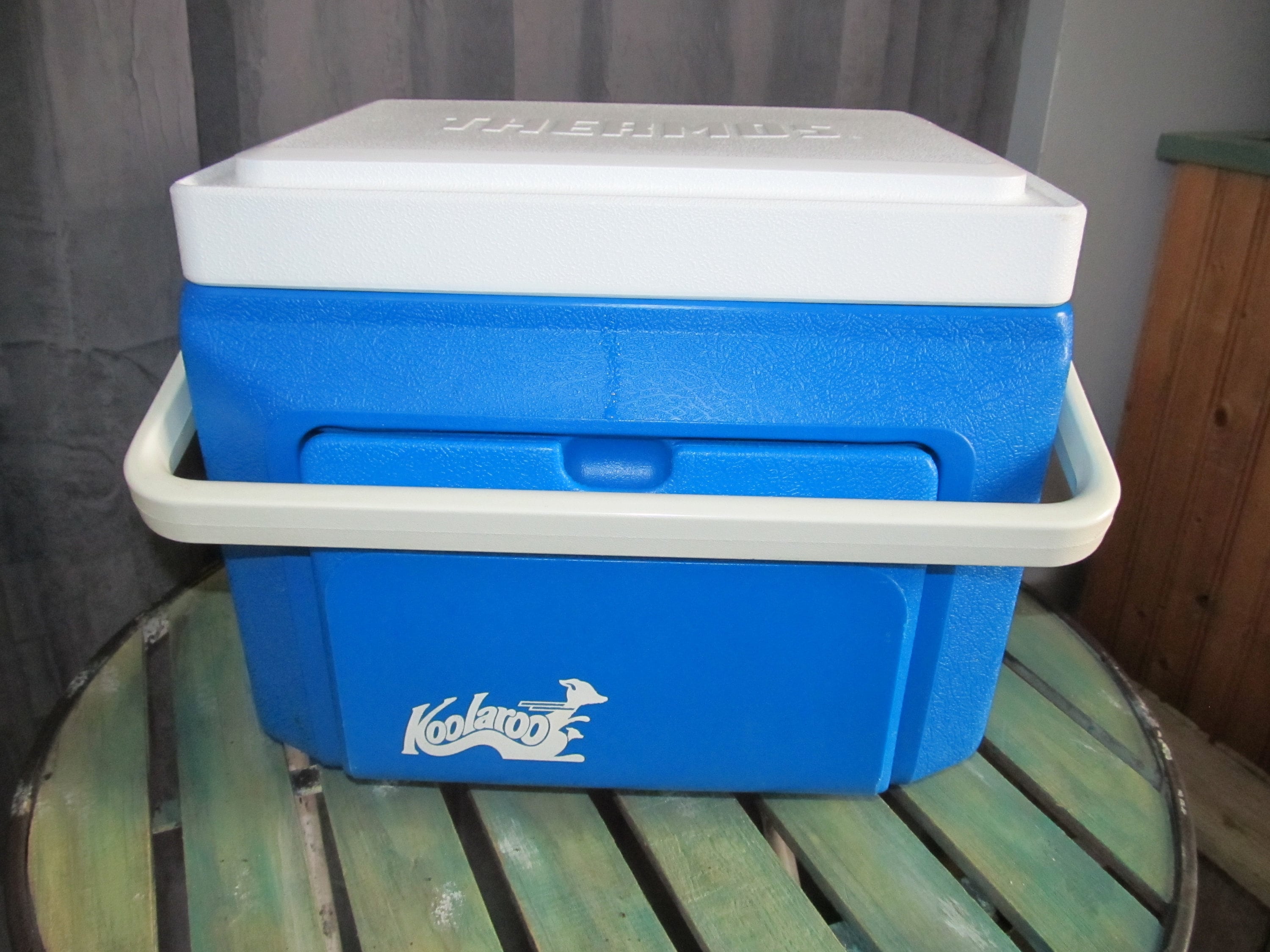 入手困難★箱付Vintage【THERMOS】お宝サーモス「KARRY-KEG」FOAM PLASTIC COOLER★稀少Made in U.S.A.♪ Thermos Karry Keg 1960s Barrel Cooler Handles Foam