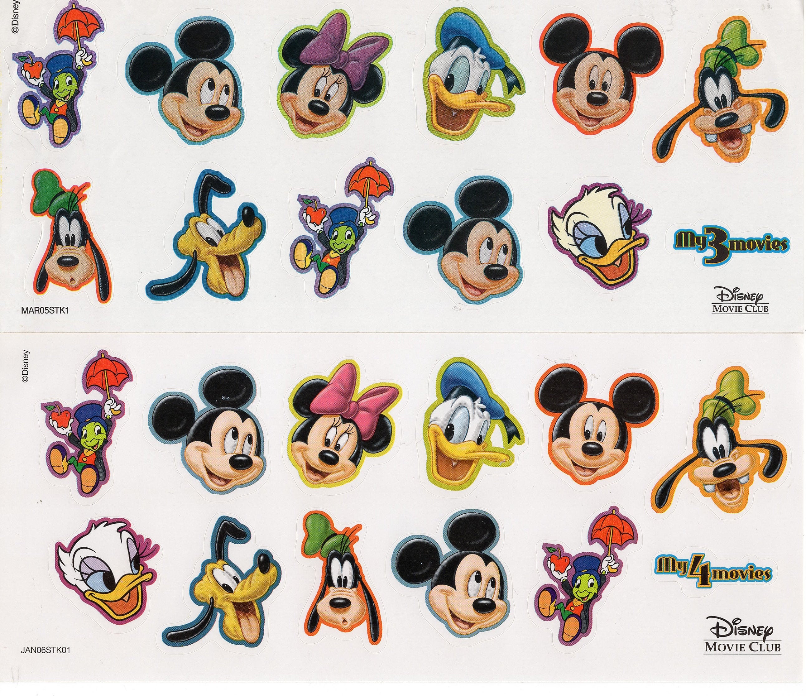 2 Sheets Walt Disney Studios Disney Movie Club Stickers 3 & 4 - Etsy Finland