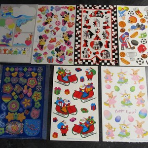 Choice Vintage Sandylion Maxi Sticker Sheets /Birthday Name Tags/ Minnie Mouse/101 Dalmatians/ Sports/Jean Jacket/ Santa&#39;s Sleigh / Easter