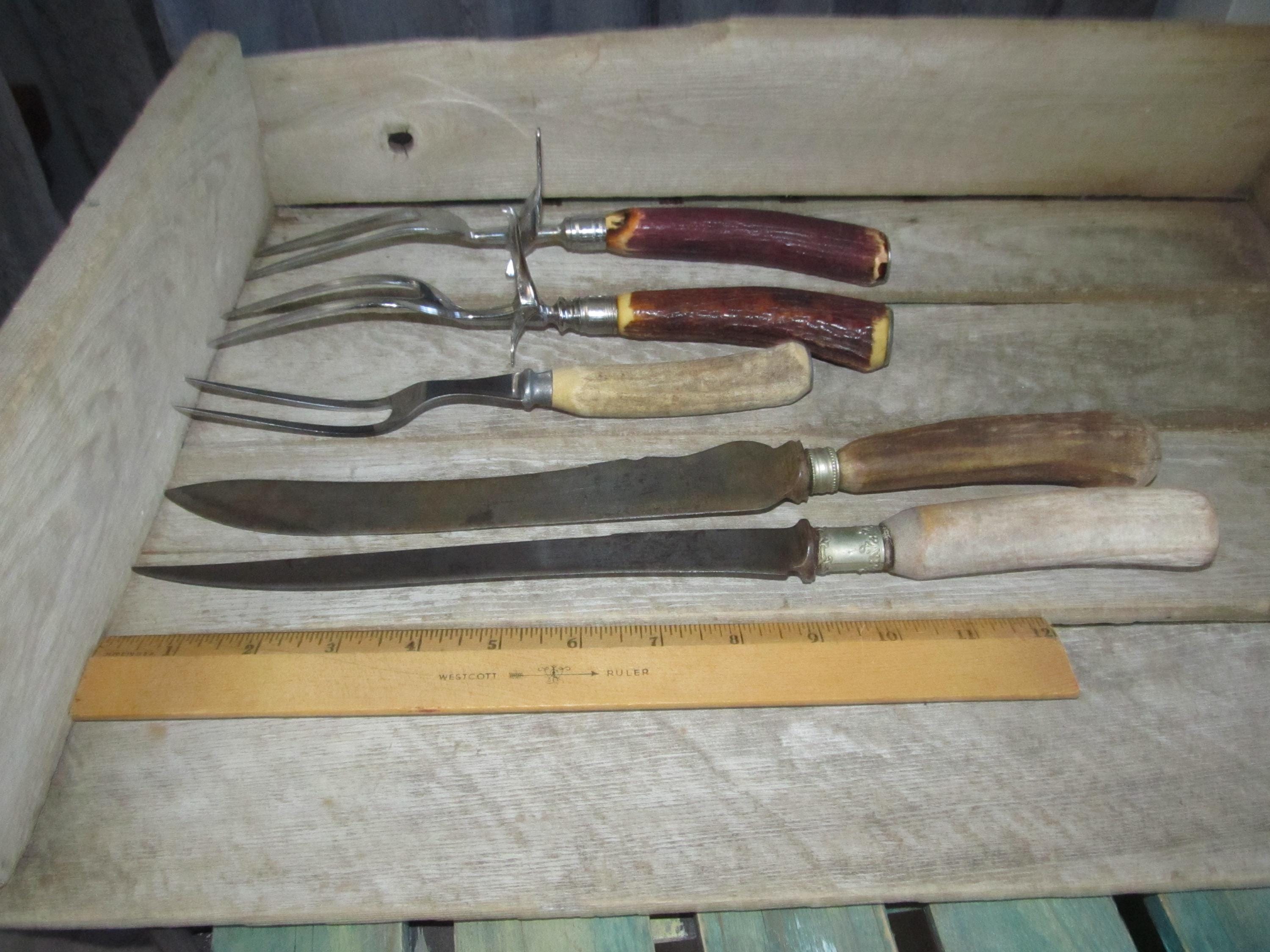 新品商品♪ Deer Antler 食器用取っ手 銀器 2個セット 6個 2492 Antler Cutlery - Etsy