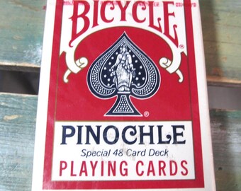 Vintage Bicycle Pinochle Special 48 Card Deck Air Cushion Playing Cards USA Sealed Pack