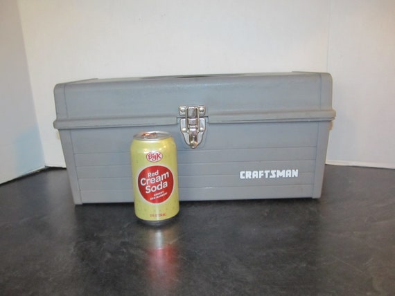 Vintage Craftsman Grey Lockable Plastic Tool Box With Tray 17 Wide